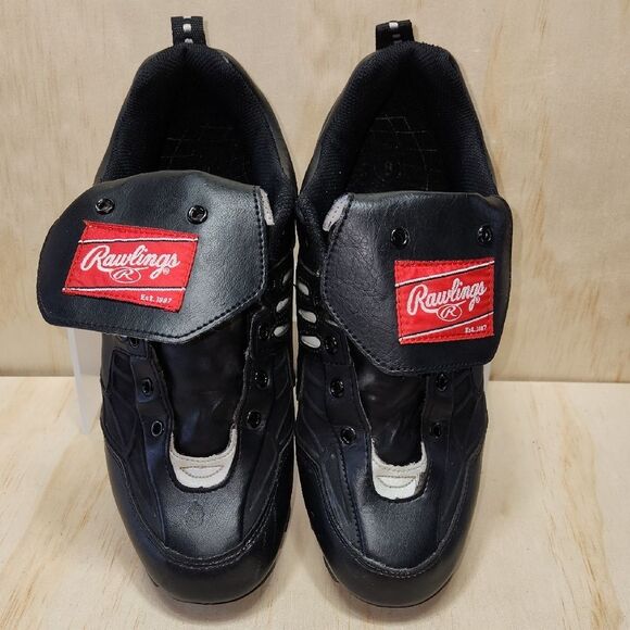 Rawlings Black and Red Baseball Cleats Shoes Men's Size 8 - Picture 3 of 7